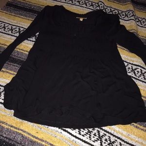 Vera wang black long sleeve shirt